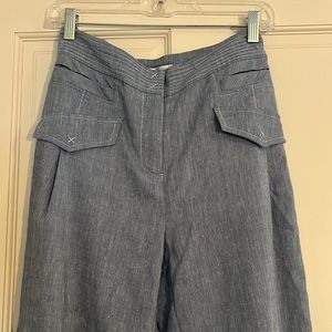 Walter Baker Blue Linen High Rise Wide Leg pants